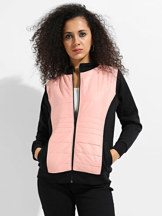 Zip-Front Jacket With Quilted Details
