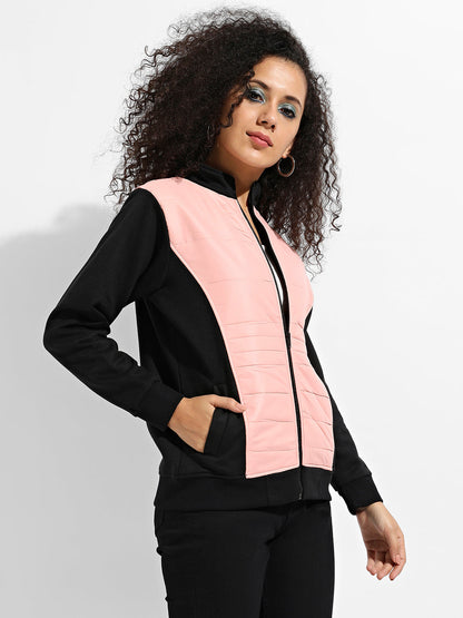 Zip-Front Jacket With Quilted Details