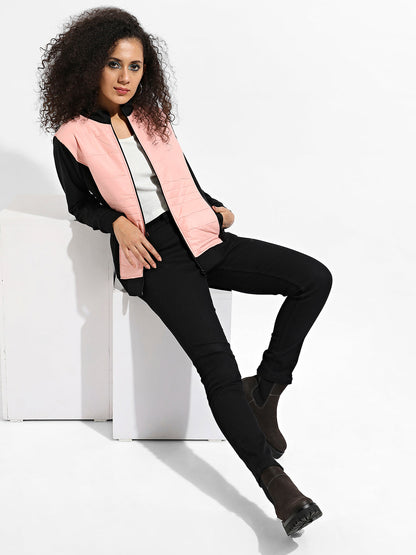 Zip-Front Jacket With Quilted Details