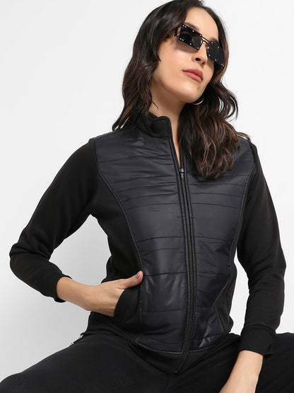 Zip-Front Jacket With Quilted Details