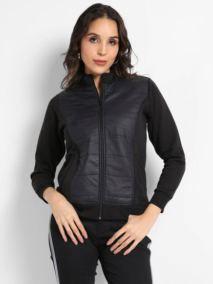 Zip-Front Jacket With Quilted Details