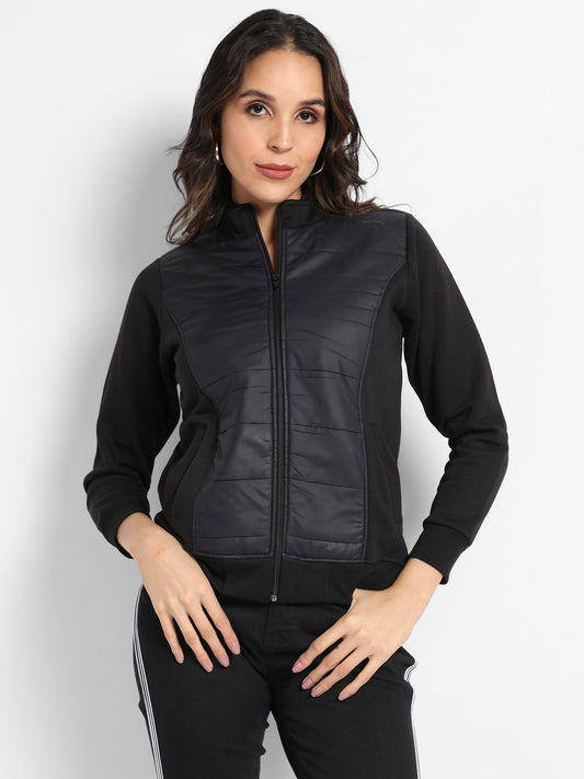 Zip-Front Jacket With Quilted Details