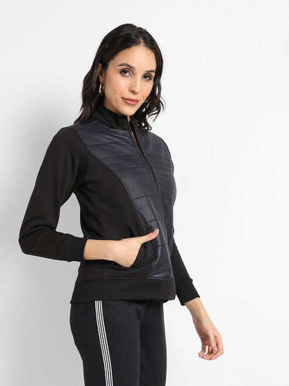 Zip-Front Jacket With Quilted Details