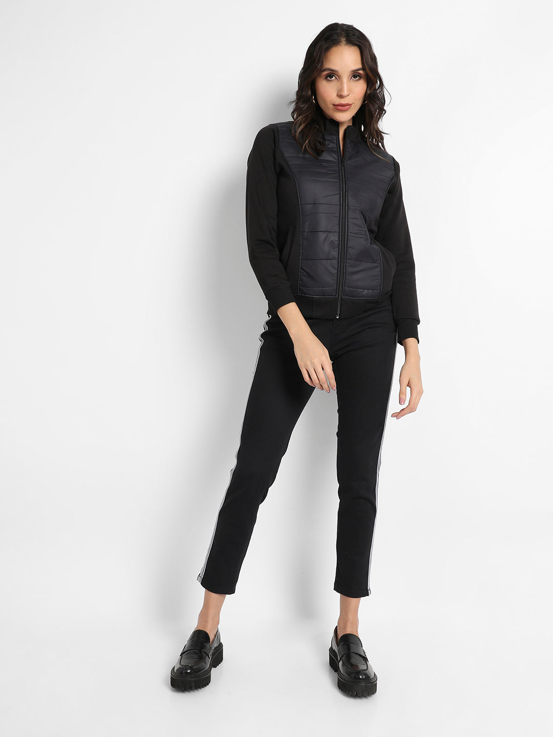 Zip-Front Jacket With Quilted Details