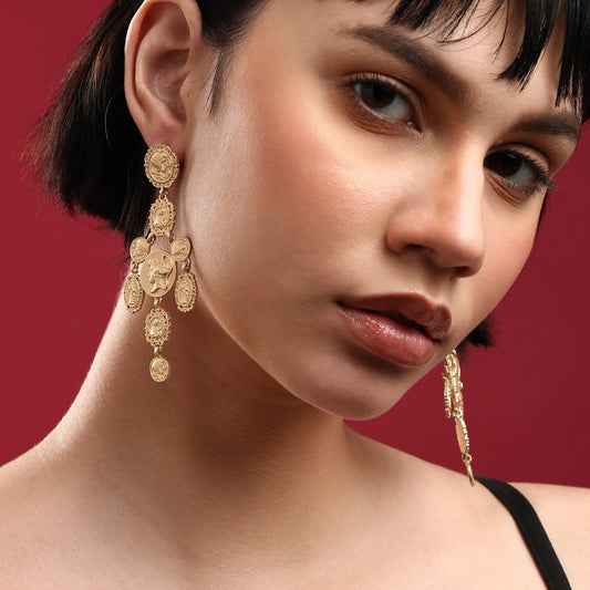 Gold-Plated Drop Earrings Earrings