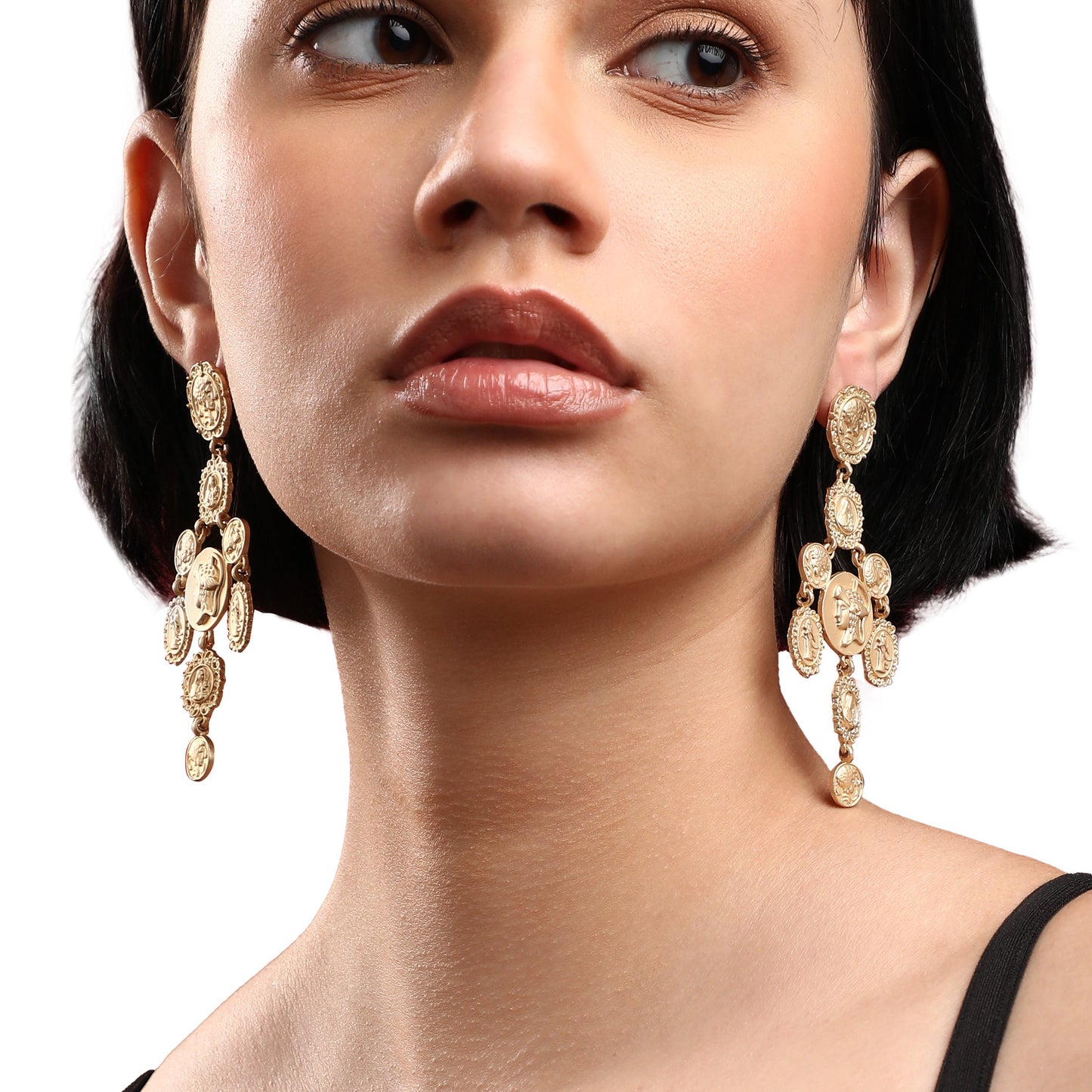 Gold-Plated Drop Earrings Earrings