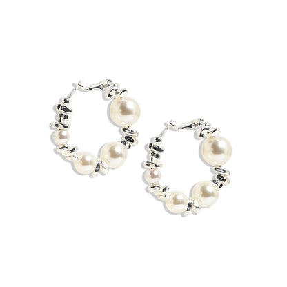 Silver-Plated Hoop Earrings Earrings
