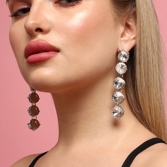 Silver-Plated Drop Earrings Earrings
