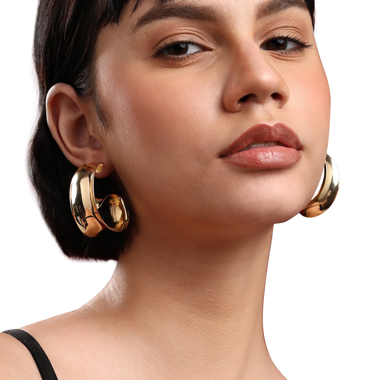 Gold-Plated Half Hoop Earrings Earrings