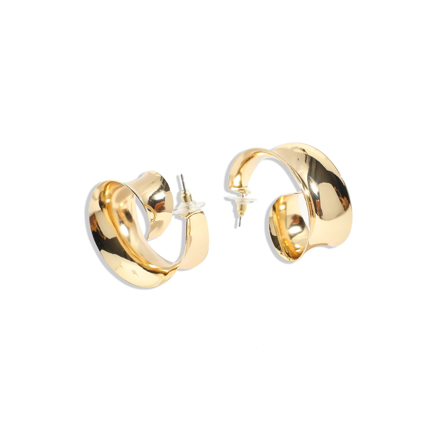 Gold-Plated Half Hoop Earrings Earrings