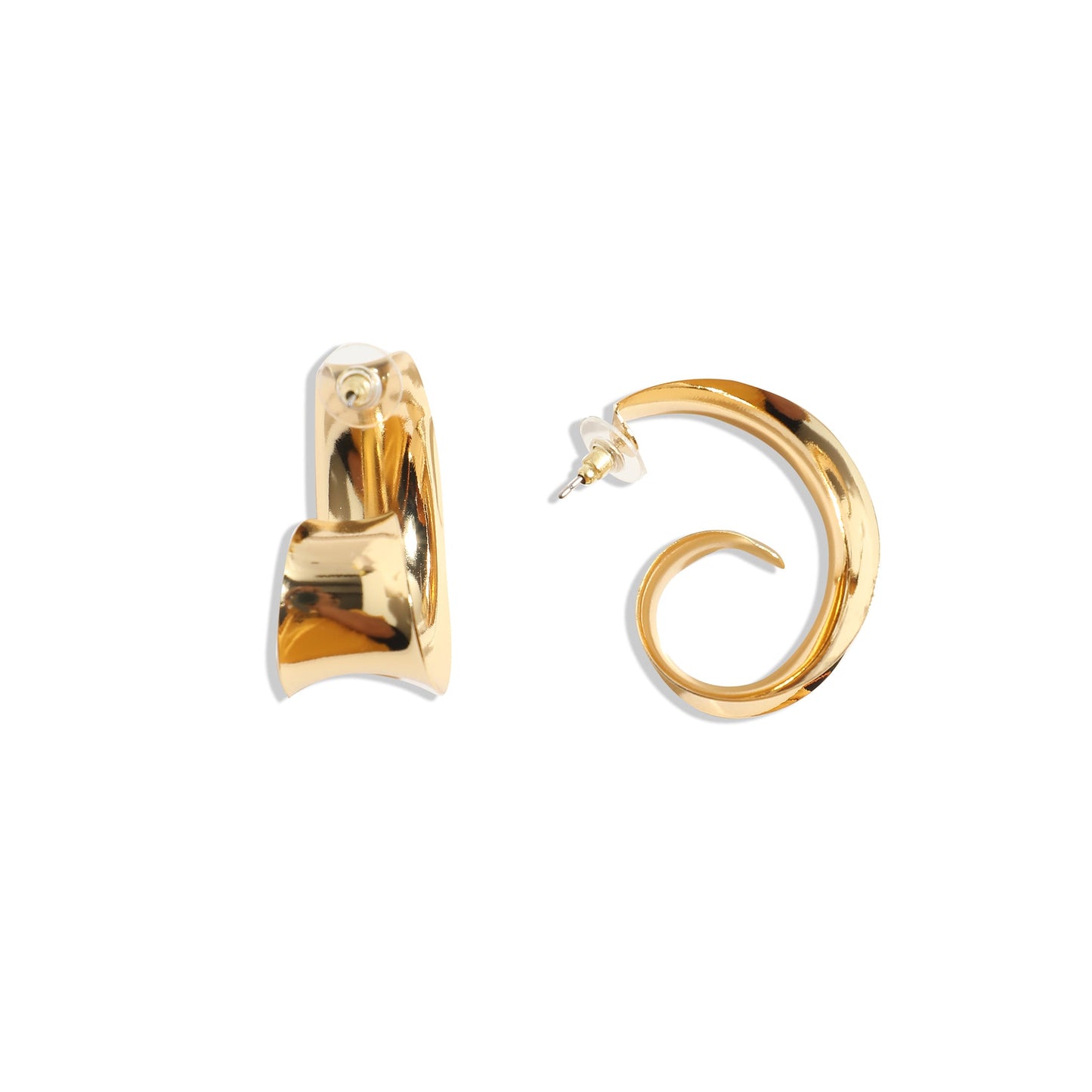 Gold-Plated Half Hoop Earrings Earrings