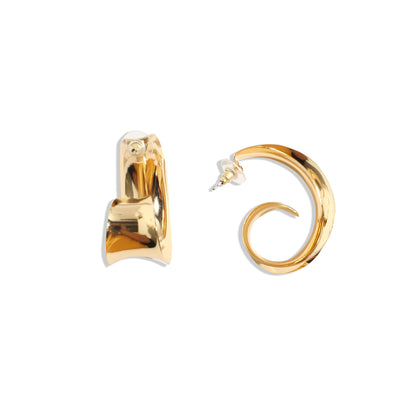 Gold-Plated Half Hoop Earrings Earrings