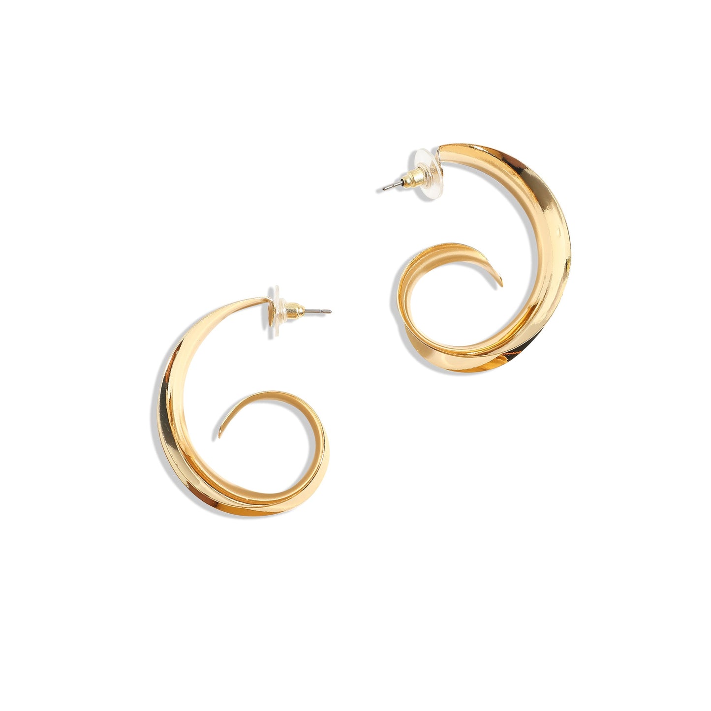 Gold-Plated Half Hoop Earrings Earrings