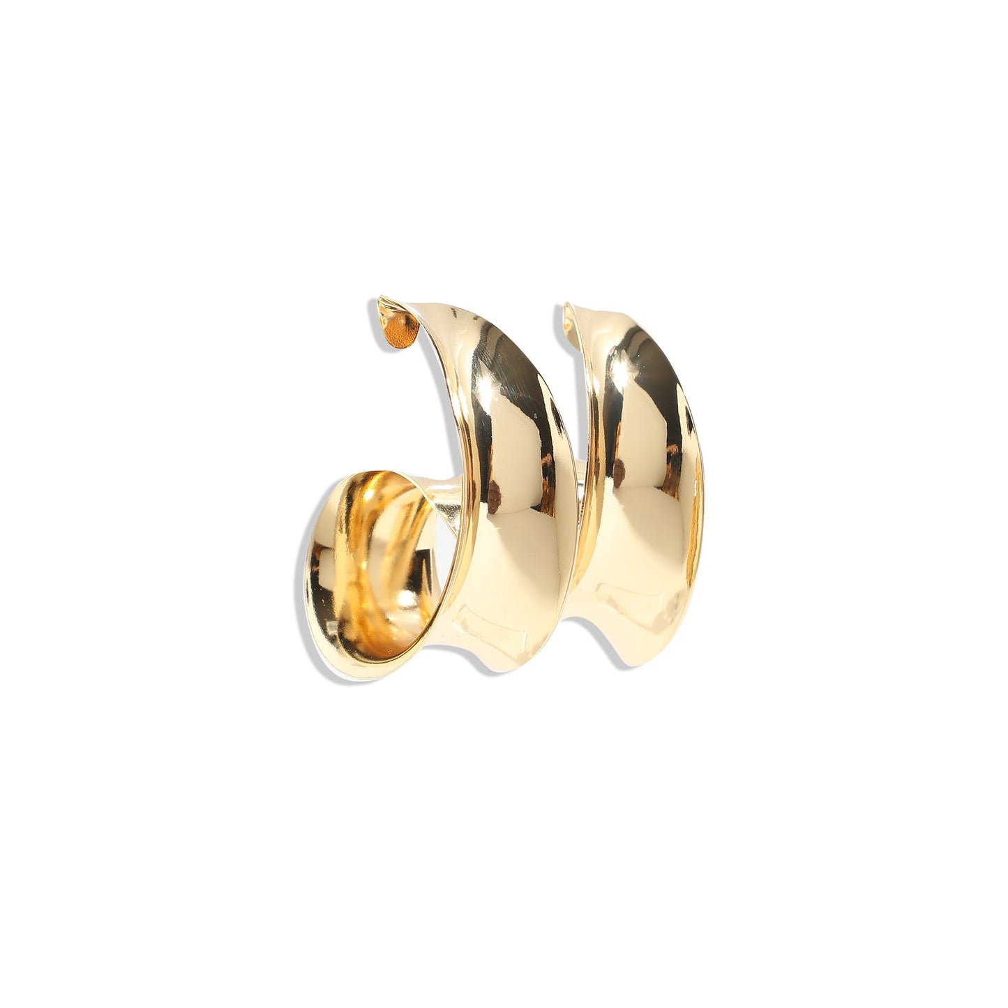 Gold-Plated Half Hoop Earrings Earrings