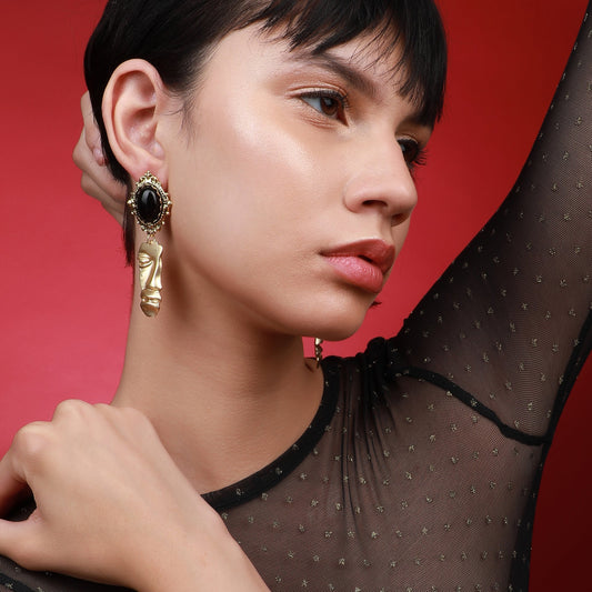 Gold-Plated Drop Earrings Earrings
