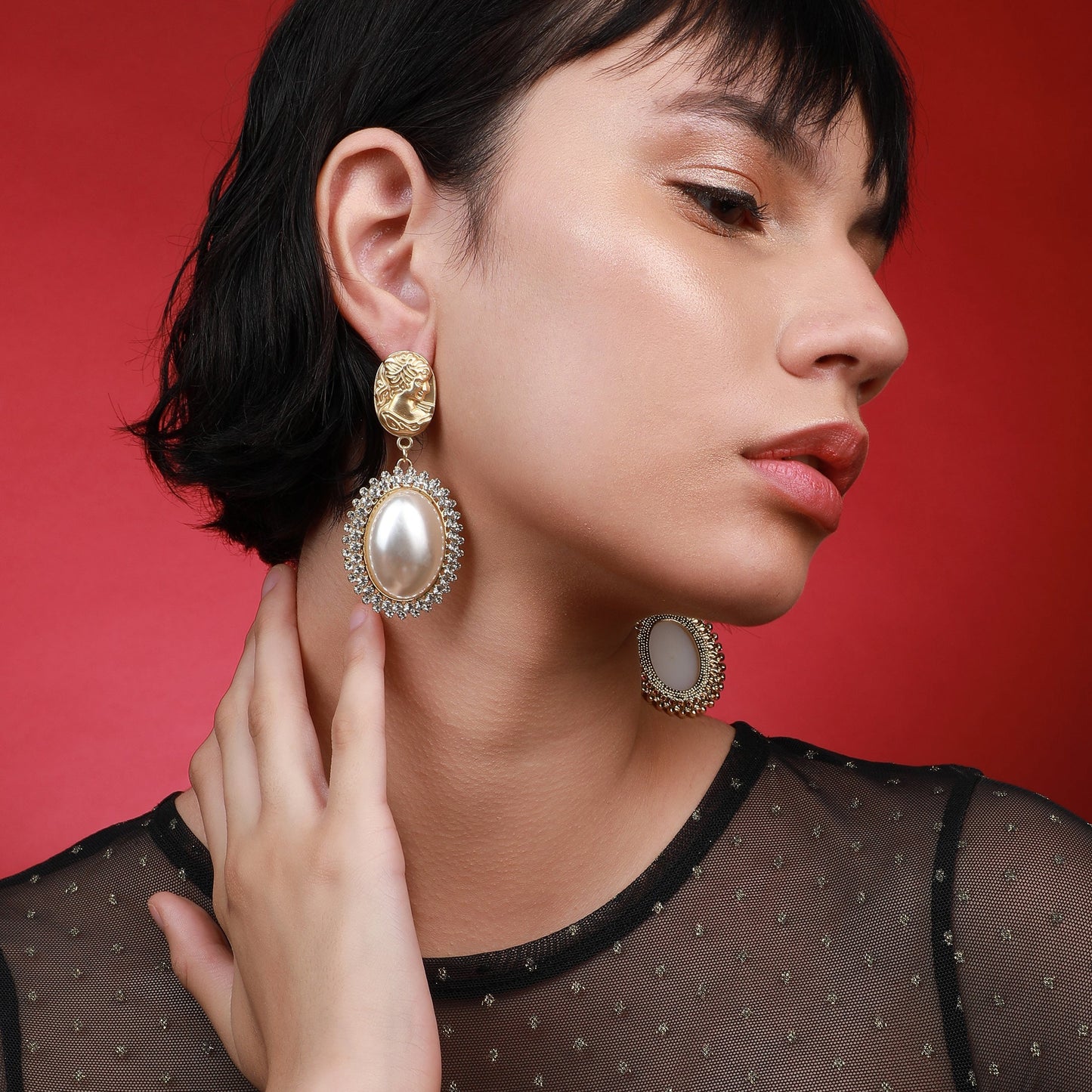 Gold-Plated Drop Earrings Earrings