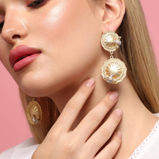 Gold-Plated Drop Earrings Earrings
