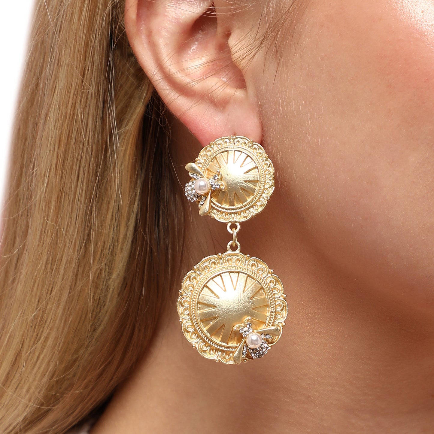 Gold-Plated Drop Earrings Earrings