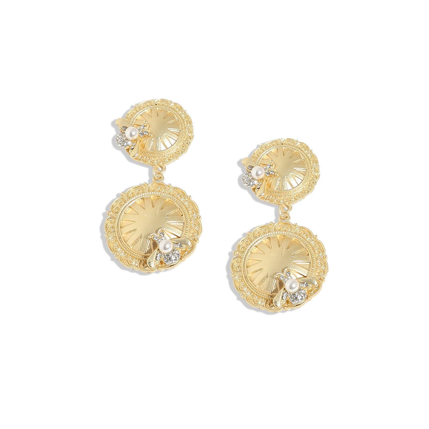 Gold-Plated Drop Earrings Earrings