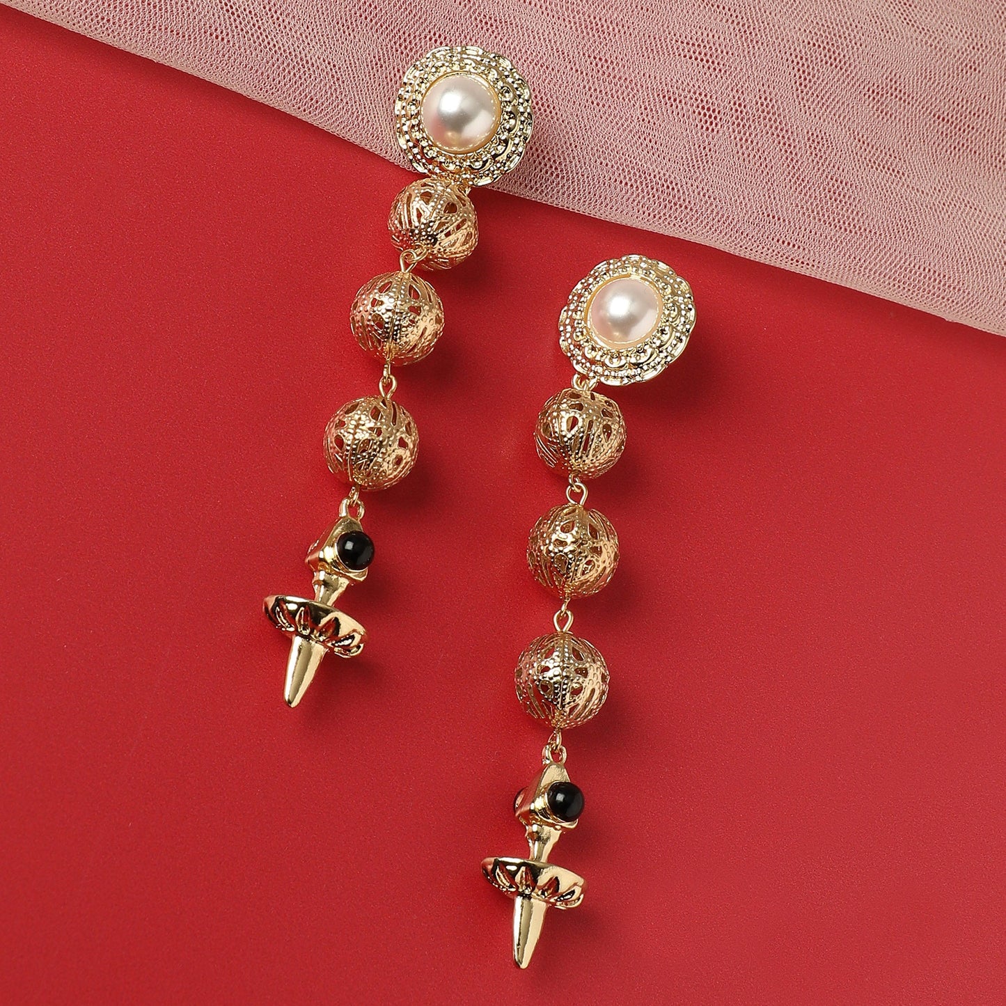 Gold-Plated Drop Earrings Earrings