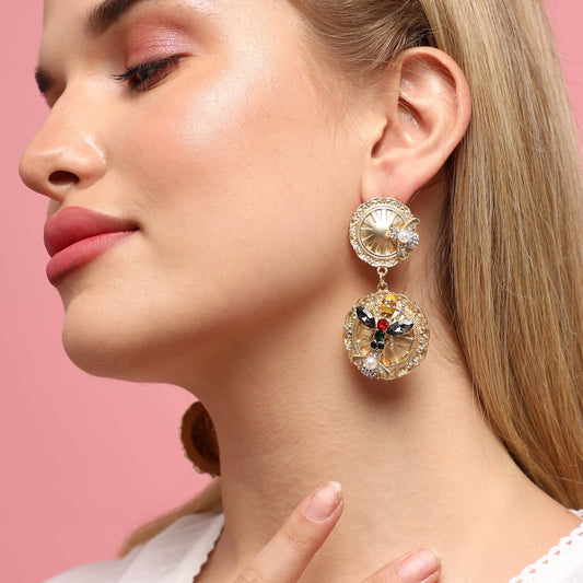 Gold-Plated Drop Earrings Earrings