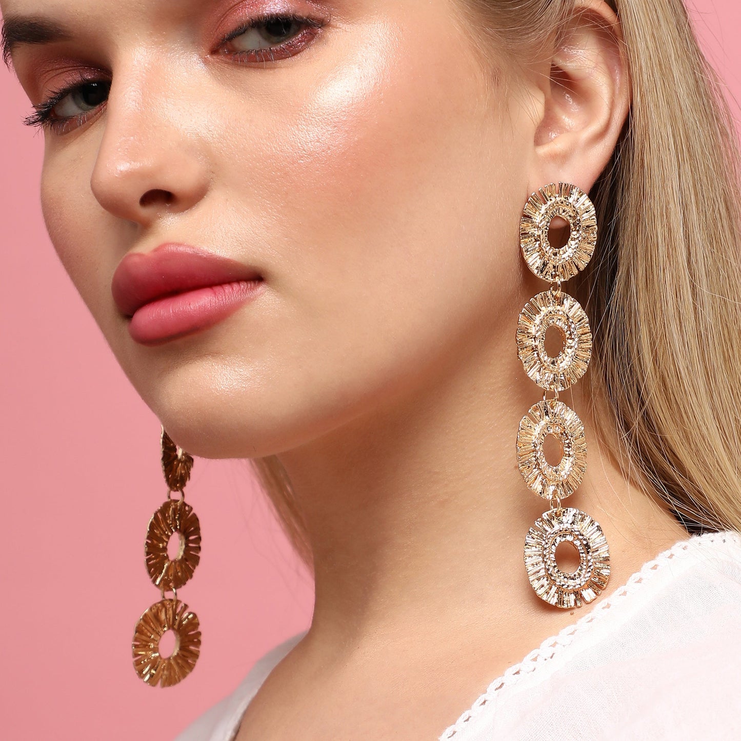 Gold-Plated Drop Earrings Earrings