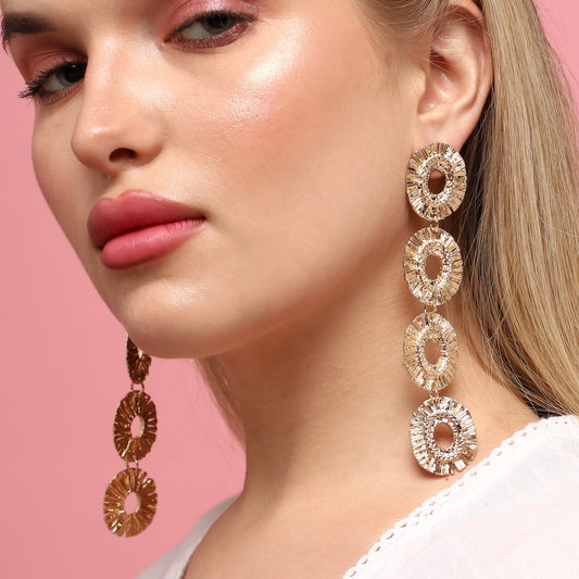 Gold-Plated Drop Earrings Earrings