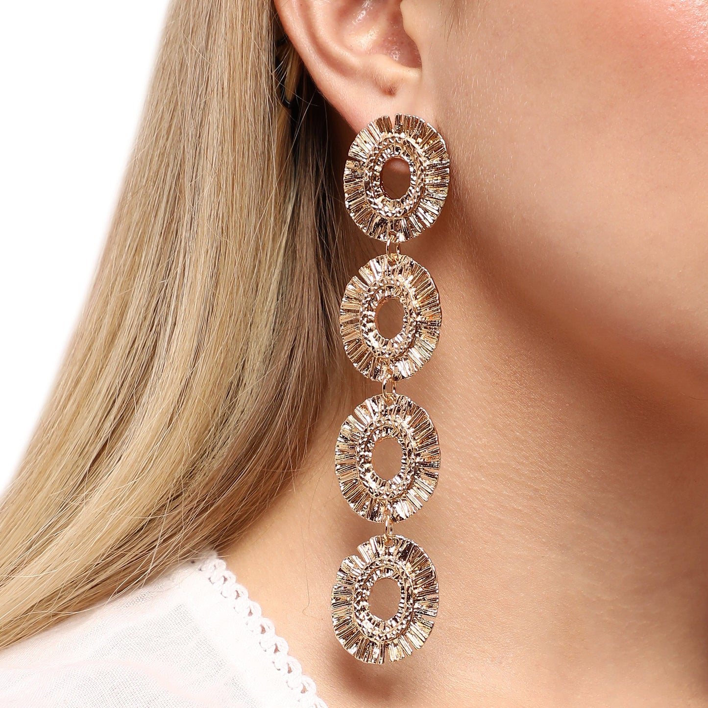 Gold-Plated Drop Earrings Earrings