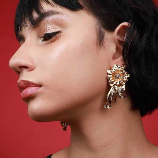 Gold-Plated Drop Earrings Earrings