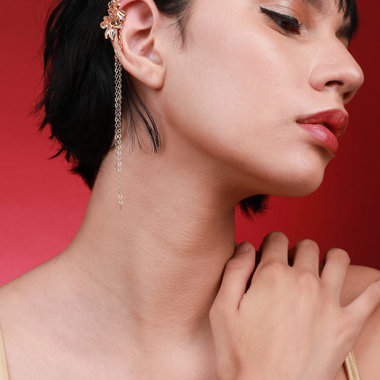 Gold-Plated Ear Cuff Earrings