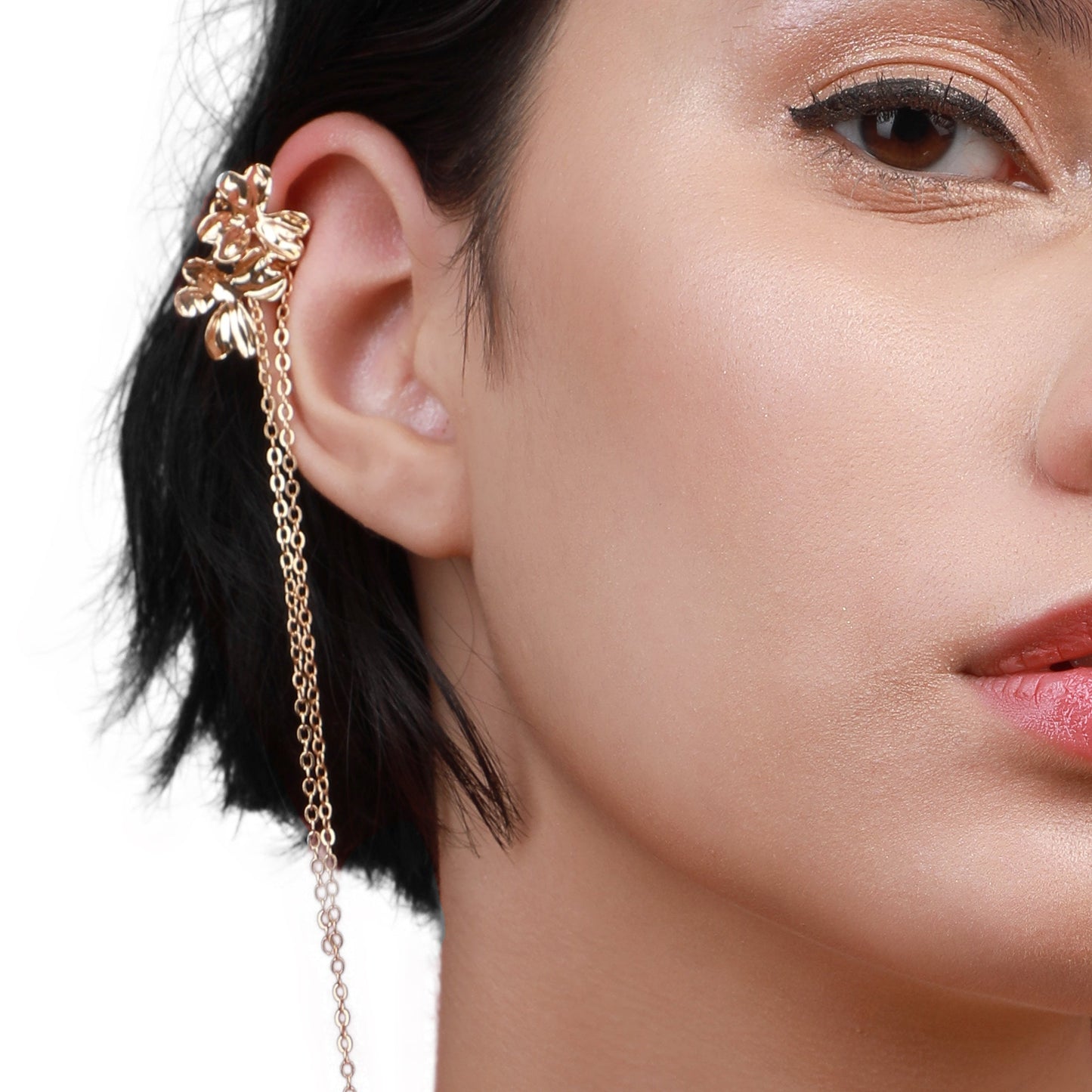 Gold-Plated Ear Cuff Earrings