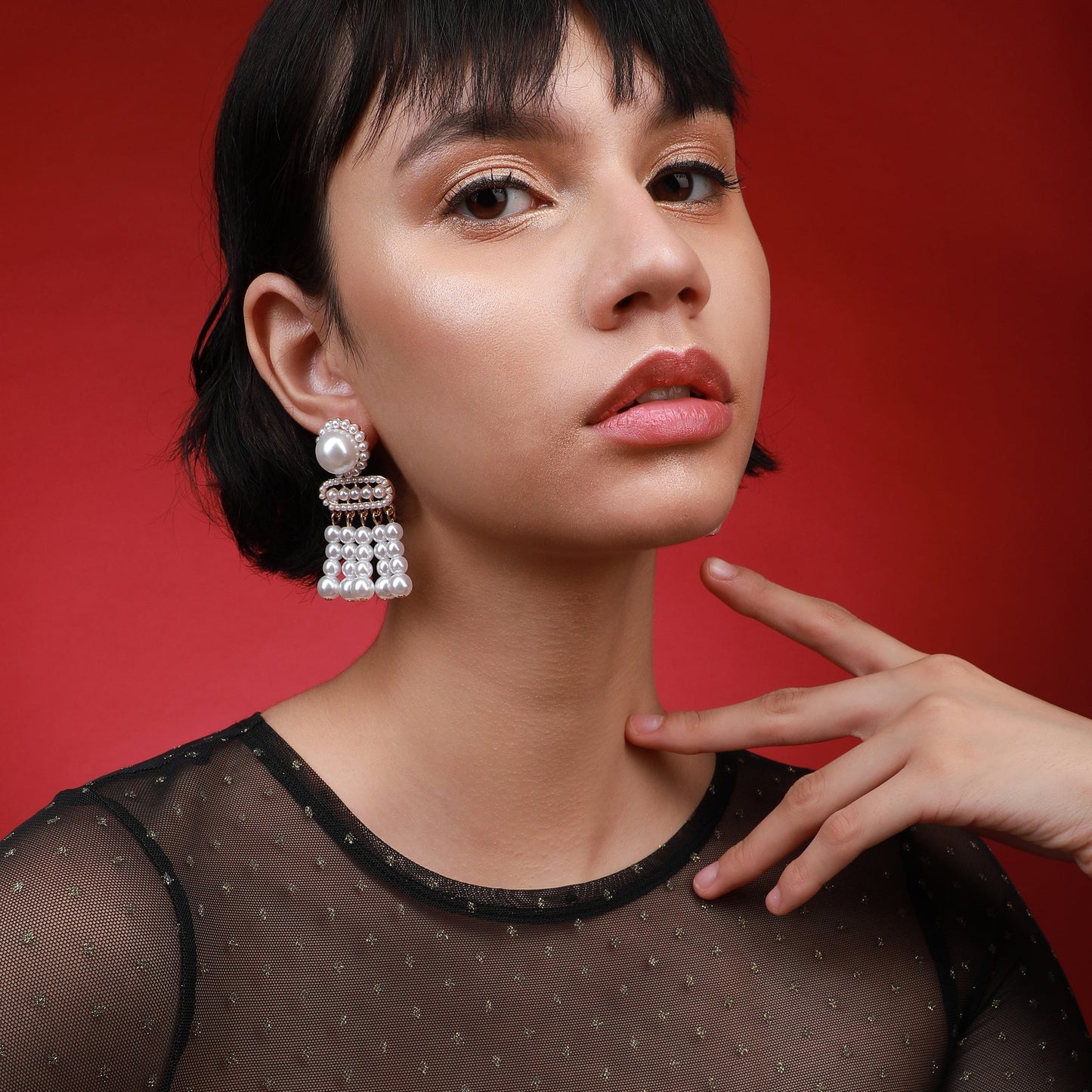 Gold-Plated Drop Earrings Earrings