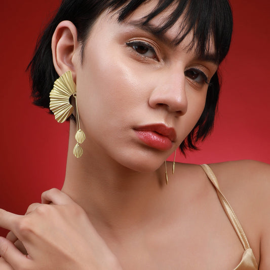 Gold-Plated Drop Earrings Earrings