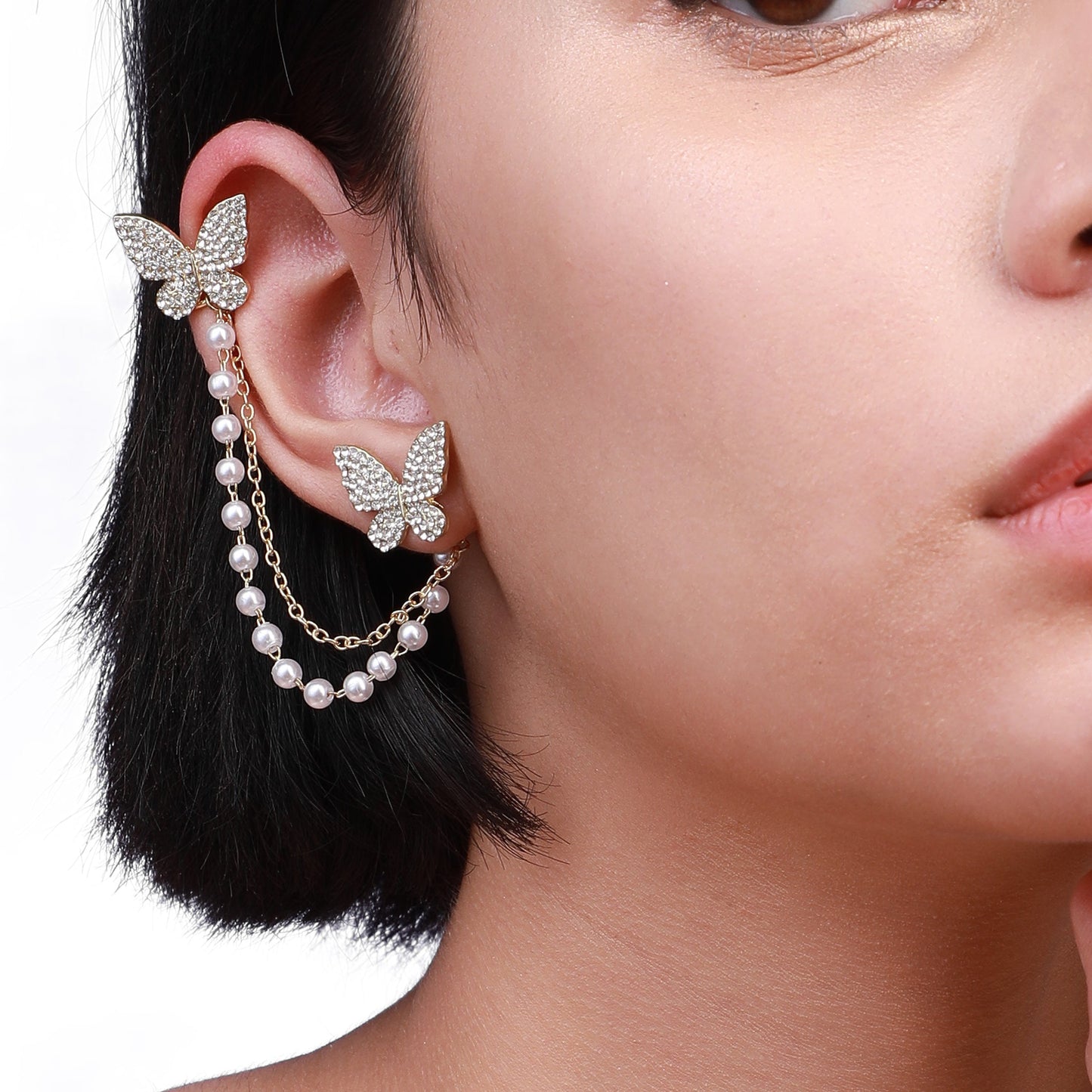 Rose Gold-Plated Ear Cuff Earrings