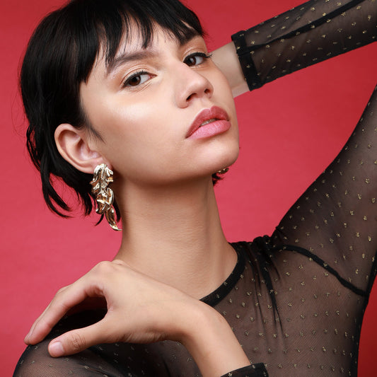 Gold-Plated Drop Earrings Earrings