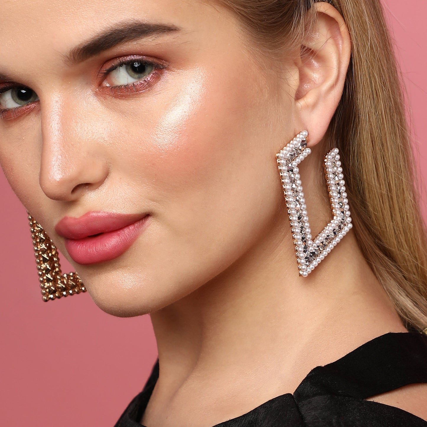 Silver-Plated Half Hoop Earrings Earrings