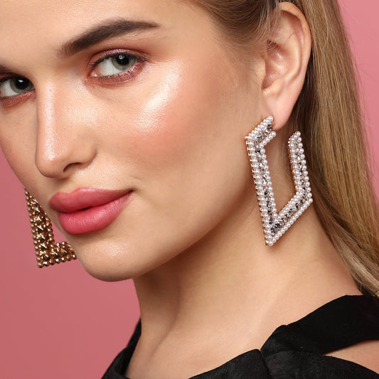 Silver-Plated Half Hoop Earrings Earrings