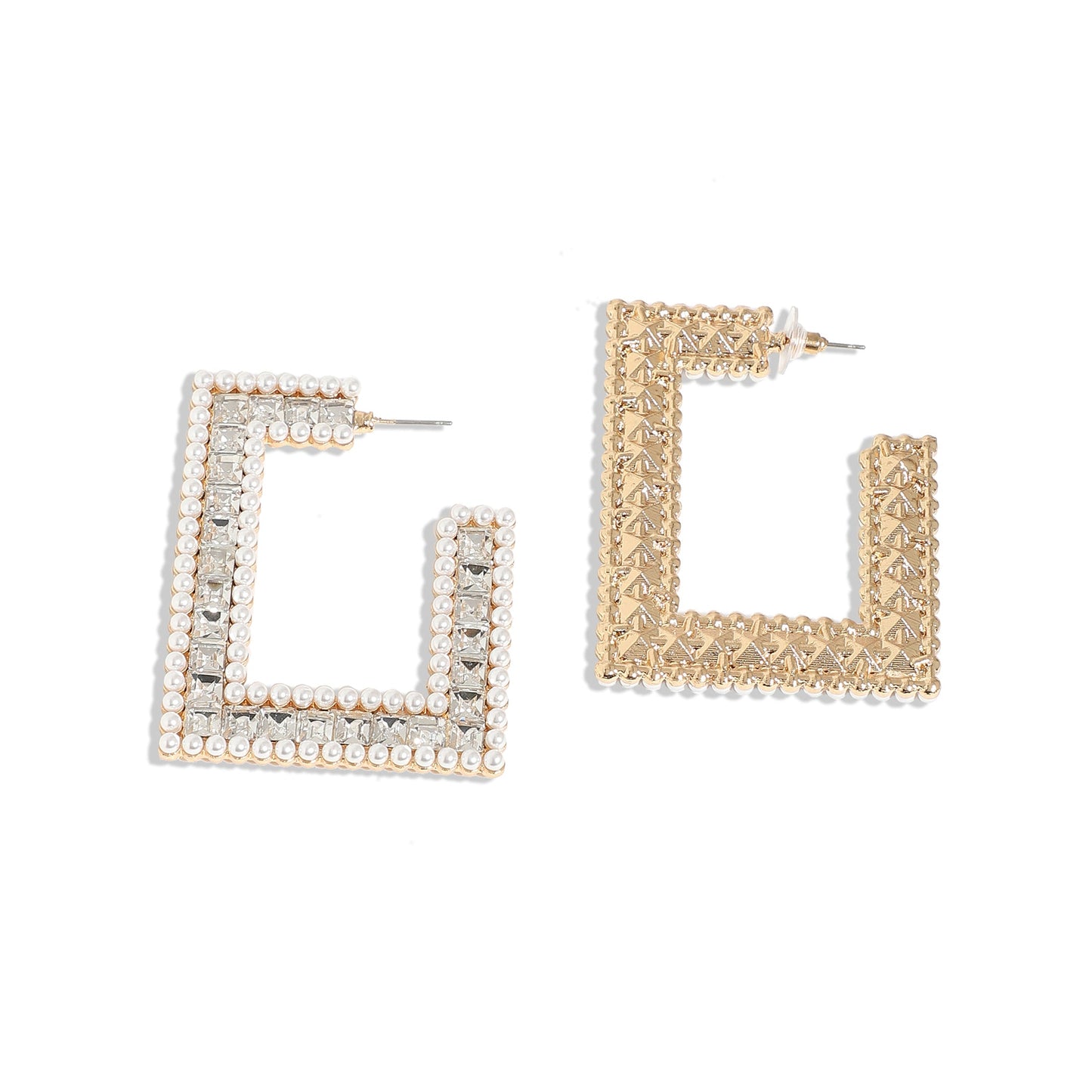 Silver-Plated Half Hoop Earrings Earrings