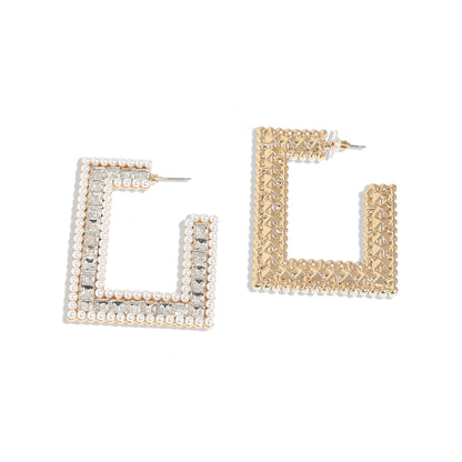 Silver-Plated Half Hoop Earrings Earrings