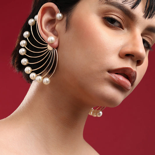 Gold-Plated Ear Cuff Earrings