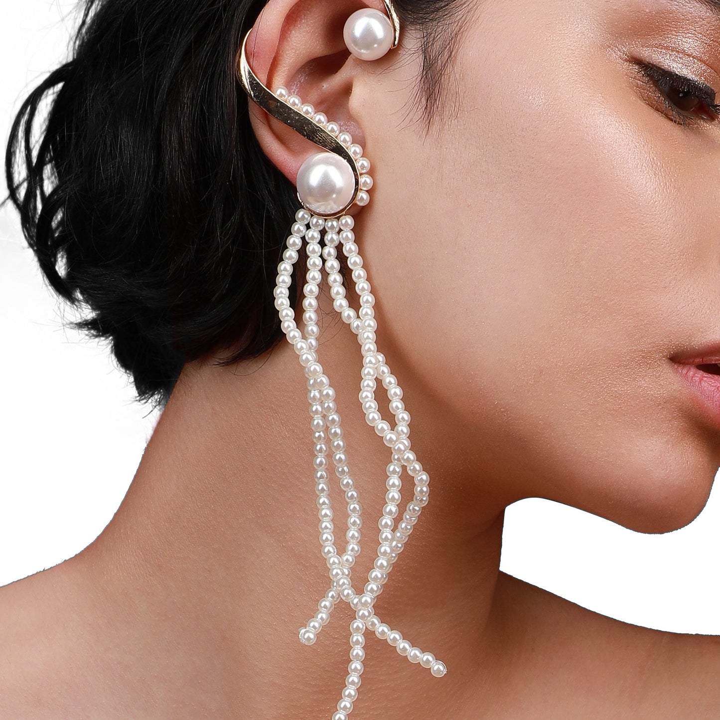 Gold-Plated Ear Cuff Earrings