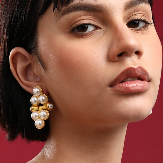 Gold-Plated Drop Earrings Earrings