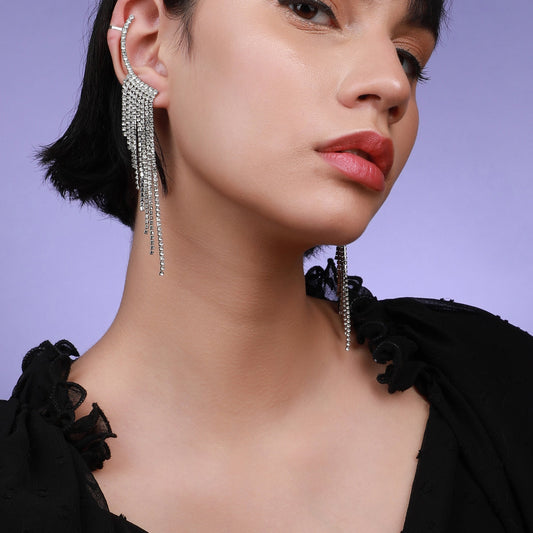 Silver-Plated Ear Cuff Earrings