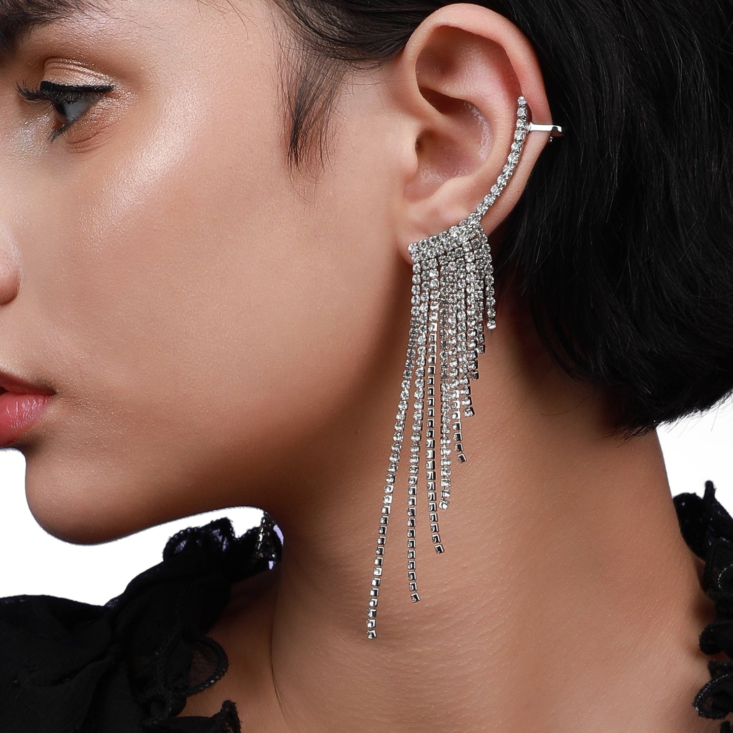 Silver-Plated Ear Cuff Earrings