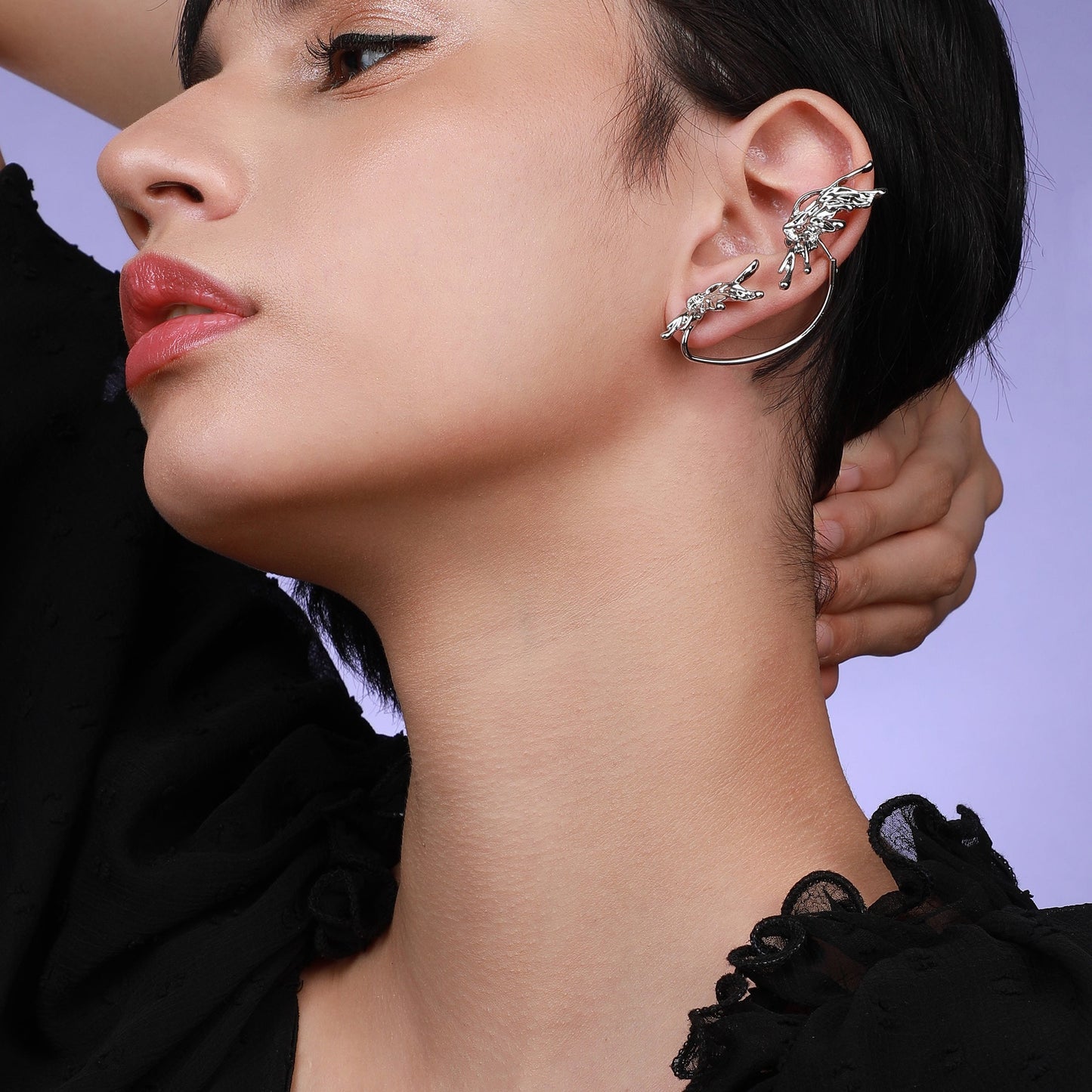 Silver-Plated Ear Cuff Earrings