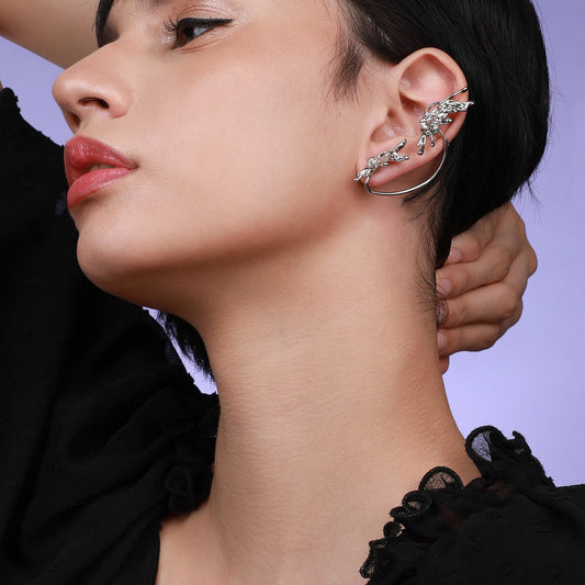 Silver-Plated Ear Cuff Earrings