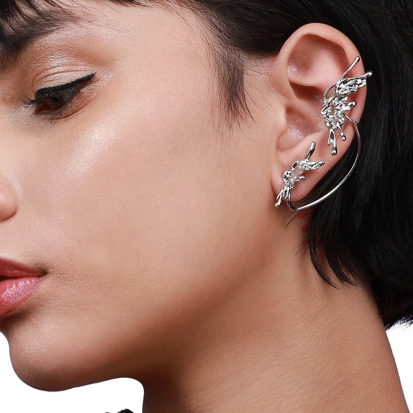 Silver-Plated Ear Cuff Earrings