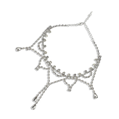 Silver-Plated Short Necklace Necklace