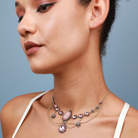 Gold-Plated Short Necklace Necklace