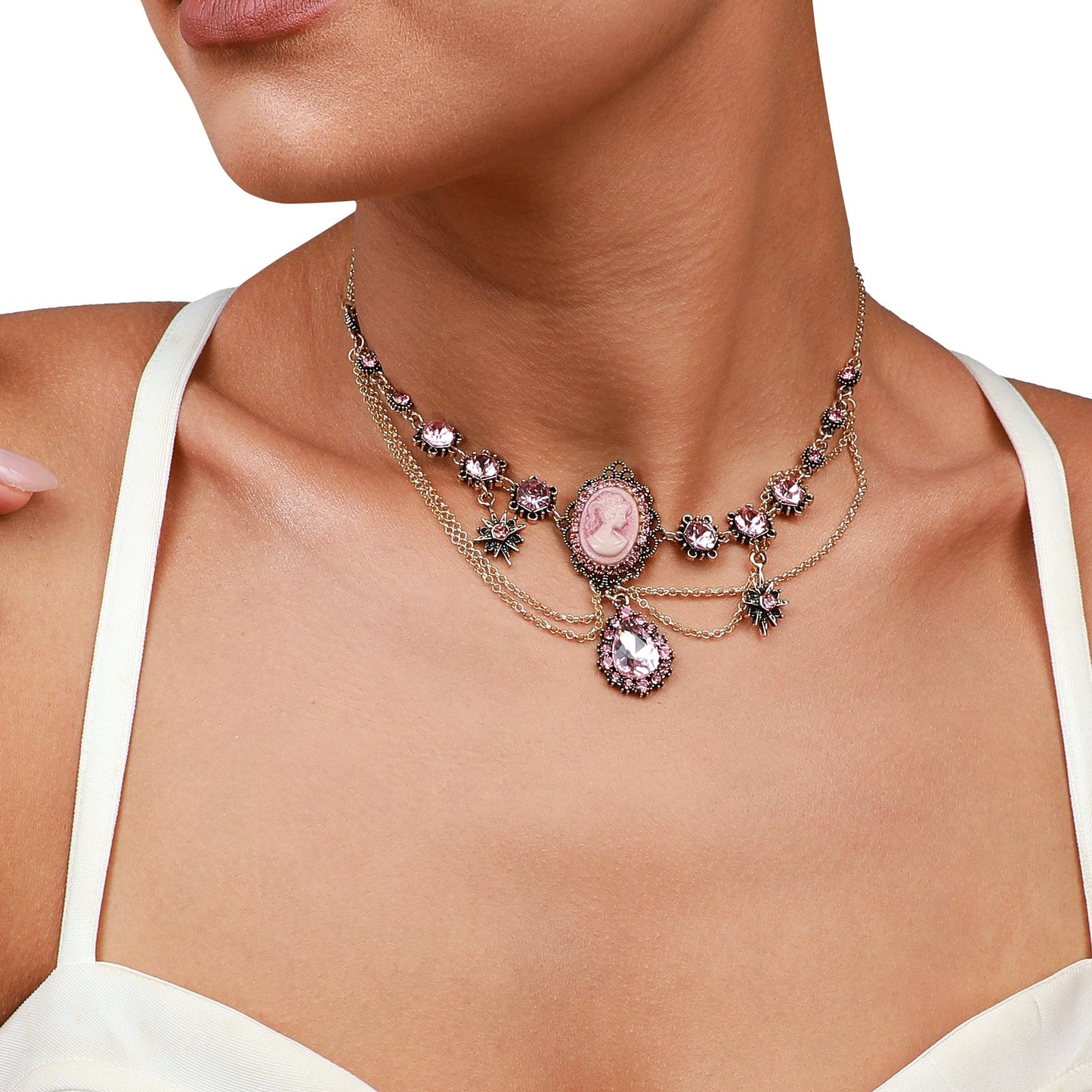Gold-Plated Short Necklace Necklace
